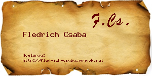 Fledrich Csaba névjegykártya
